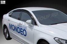 Дефлекторы боковых окон Ford Mondeo 2015- темные, 4 части, SIM Россия