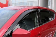 Дефлекторы боковых окон Mazda CX-5 2017- темные, 4 части, SIM Россия