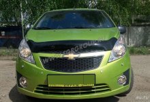Дефлектор капота Chevrolet Spark 2010-2015 темный, SIM Россия