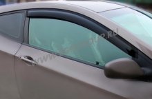 Дефлекторы боковых окон Hyundai i30 Хэтчбек 3 дерный 2012-2016 темные, 2 части, SIM Россия