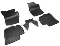 Коврики в салон Skoda Rapid 2012- задние с перемычкой полиуретановые, черные, Norplast